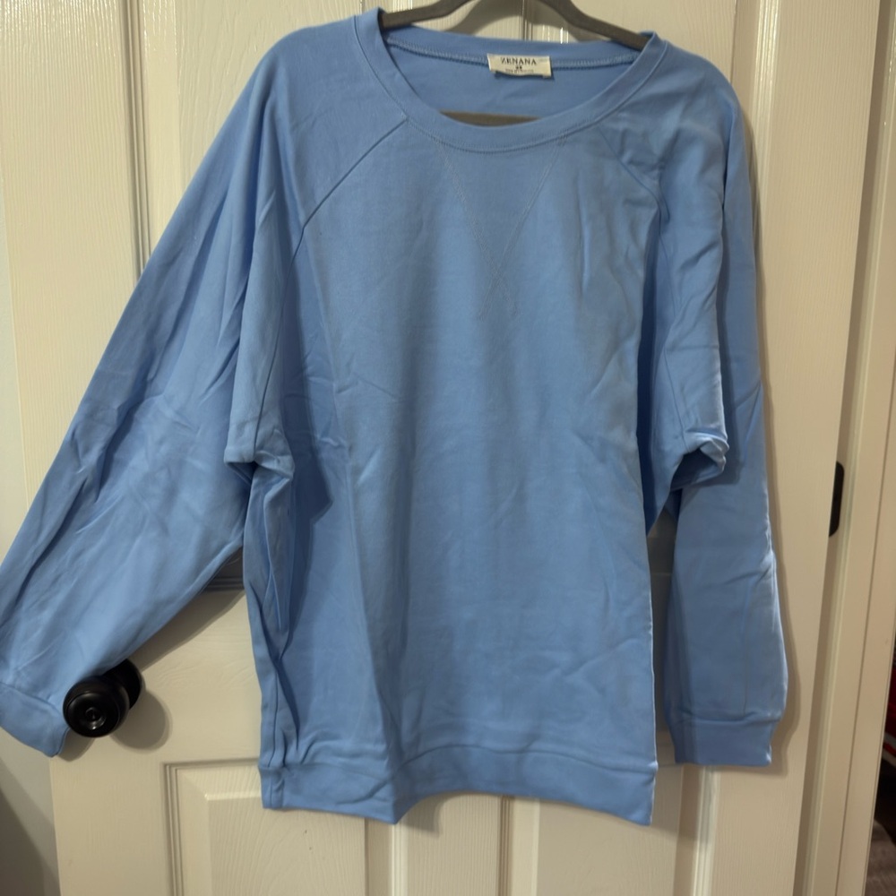 Zenana Outfitters Sky Blue Raglan Long Sleeve Top